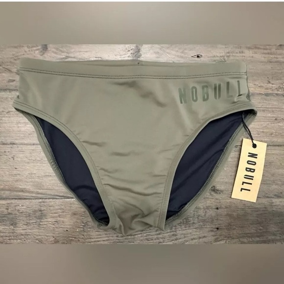 NWT NOBULL Men's Swim Brief - Small - Army Green - Picture 4 of 7